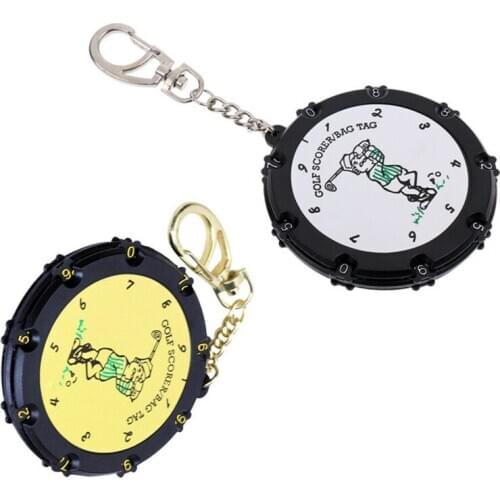 Finger Ten Stroke Golf Score Counter Outdoor Putt Shot Counting 18 Hole with Key Chain Training Aid Tools Practice Gold Silver