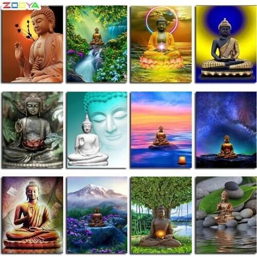 Diamond Embroidery Buddha Zen 5D Diy Diamond Painting Buddha Stitch Cross 3D Diamond Mosaic Decoration Christmas Art Gift Lx809