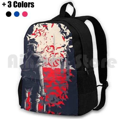 Big ( For Dark Backgrounds ) Outdoor Hiking Backpack Waterproof Camping Travel Snake Metal Gear Metal Gear Solid Games Ps3 Ps2