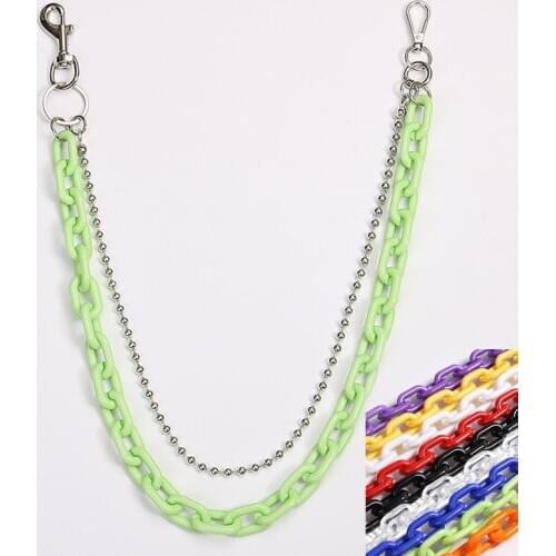 Street Hiphop Punk Big Ring Key Chain Rock Punk Trousers Hipster Key Chains Pants Jeans Keychain Kpop Accessories CL151