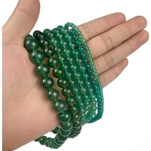 MKTREG Natural Green Carnelian Stone 4/6/8/10/12MM Beads Round Loose Beads Jewelry Bracelet Necklace Accessories DIY Making15