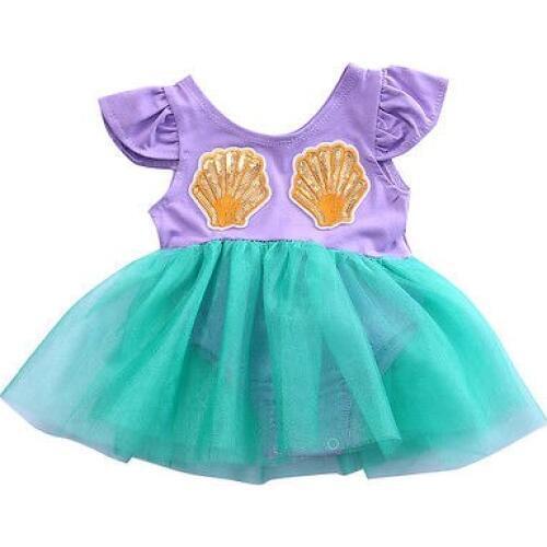 Citgeett Cute Newborn Baby Girls Mermaid Sleeveless Bodysuit One-Pieces Jumpsuit Dress Playsuit 0-18M