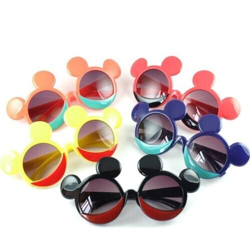 New Cute Cartoon Children Sunglasses Cool Girls Boys Bow Sunglasses Unique Mouse Ears Eyewear Kids Outing Decoration for 2-10