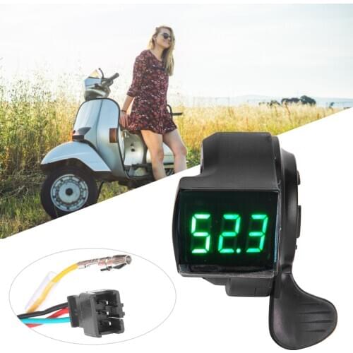E-Bike Thumb Throttle LCD Digital Battery Voltage Display Switch Electric Vehicle Display Switch Handle Finger Thumb Throttle