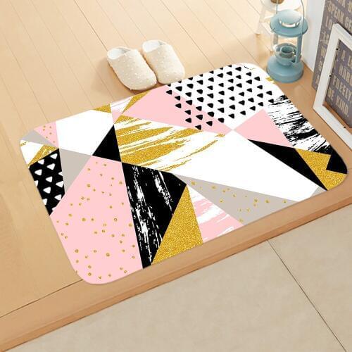 Printed Flannel Fabric Slip Mat Bedroom Mat Toilet Mat Household Coaster door mats floor mat welcome mats for front door