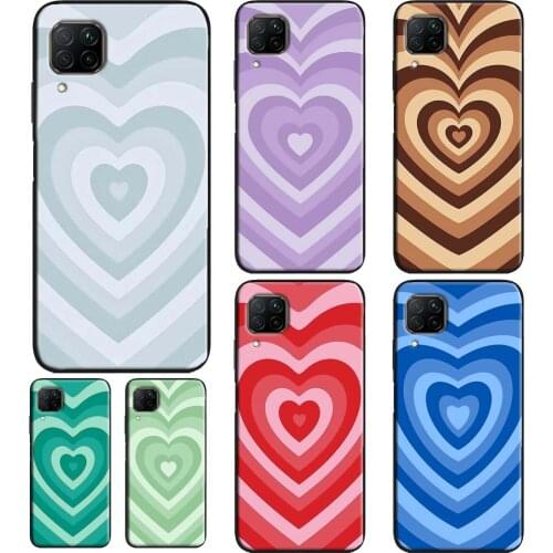 Latte Love Brown Heart Aesthetic Phone Case For Huawei P30 Pro P40 P20 Lite P Smart 2021 2019 Mate 10 20 Lite Back Cover