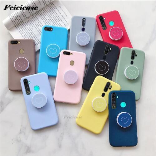 Love Heart Phone Holder Case For OPPO A5S A7 A39 A37 A59 A7 A73 A79 A83 A9 A5 2020 Silicone Soft TPU Cover
