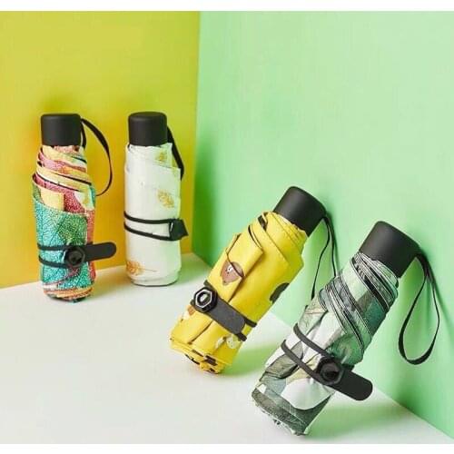 Small Folding Umbrella Mini Pocket Parasol Woman Child Gift Anti-UV Waterproof Portable Five-fold Umbrellas Travel Use