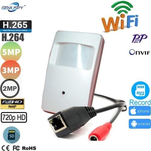 WIFI Mini IP Camera 720P 960P 1080P 3MP 5MP With WIFI Covert Motion Detector PIR STYL Wireless IP Cam TF Card Slot P2P Security
