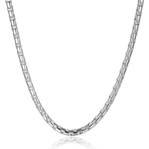 BABYLLNT 925 Silver Fashion Box Chain Necklace For Men Women Wedding Engagement Fashion Jewelry Gift Wholesale