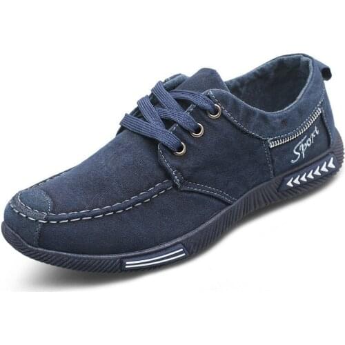 Hot Sale Men Canvas Casual Shoes Lace-Up Flat Shoes Wild Male Footwear Spring Autumn Breathable Mens Sneakers Light Loafers Men