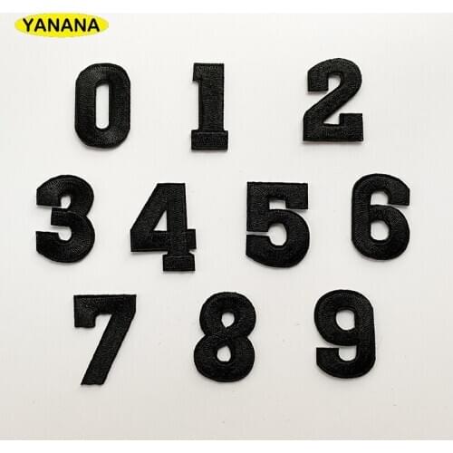 Number Embroidery Patches for T shirt Iron on Stripes Appliques Clothes Stickers Clothing Badges DIY clothing