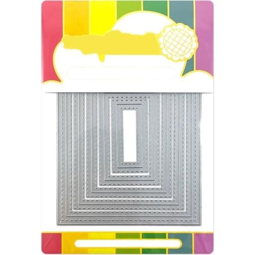 2021 New Rectangle Frame Nesting Metal Cutting Dies For DIY Craft Making Paper Greeting Card Background Scrapbooking No Stamps