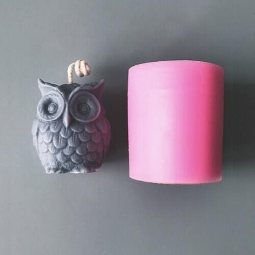 New DIY Candles Mould Soy Wax Candle Mold 3D Owl Candle Mold Silicone Mold for Candle Making DIY Handmade Resin Molds