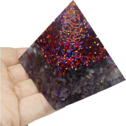 Orgone Pyramid Amethyst Peridot Healing Crystal Energy Generator Balancing Orgone Pyramid Emf Protection Meditation Yoga Tool