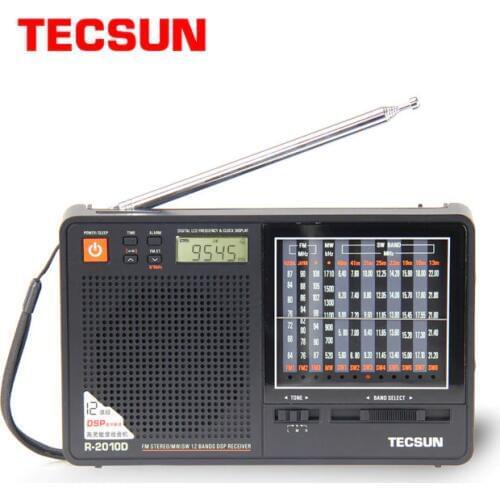 New Arrival Portable Tecsun R-2010D Full Band Radio Receiver Digital FM/MW/SW Radio With LED Display Alarm Clock Music Player