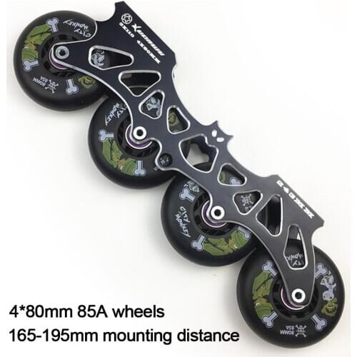 Frame & 80 mm 85 A Wheels & Bearings for Inline Skates Base for Brake Slalom Slide Free Skating for Adult Kids Skates Basin DJ57