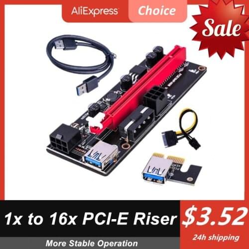 PCI-E Riser Card USB 3.0 Cable PCI-E Express 1X To 16X Extender Adapter 6pin Interface Computer Cables GPU Extender Riser Card