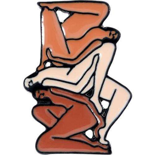 Folding Body Lapel Pin Enamel Brooches Human Art Pin for Clothes Backpack Badges Jewelry Gift For Friends