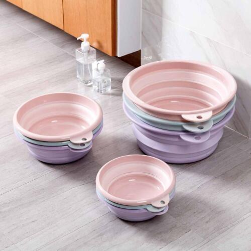 3 Size Folding Basin Portable Outdoor Travel Camping Plastic Basin Foldable Bucket Household Cleaning Tool Space Save