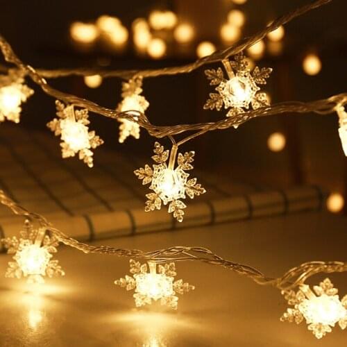 3M 20 Led Snowflakes Light String Christmas Decorations For Home Holiday Wedding Room Bar Outdoor Xmas Tree Decor Party Supplies