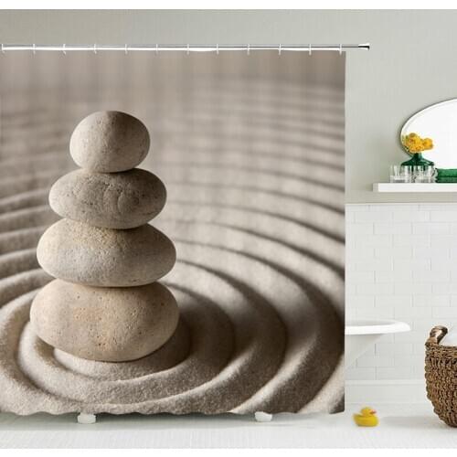 Desert Stone Shower Curtains for Bathroom Waterproof HD 3D Printing Polyester Fabric Bath Screen Home Decoration With Hooks