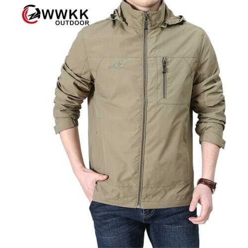WWKK Mens Climbing Trekking Windbreaker Fishing Waterproof Jackets Outdoor Men Hiking Jacket Breathable Winter Male Sport Coats