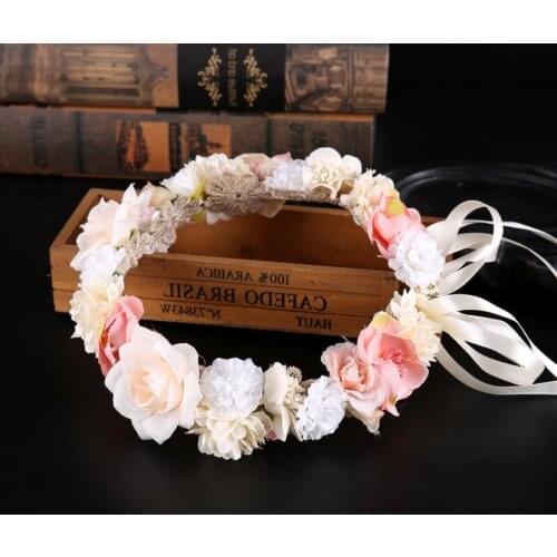 Wreath Garland Crown Tiara Hairbands Bohemia Style Wedding Hair Accessories For Bridal Bridesmaids Girls Princess Gifts