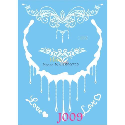 1pc Beautiful Love Necklace Tattoo White Henna Temporary Tattoo Choker Waterproof Tattoo Sticker Women Wedding Fake Jewelry Tato