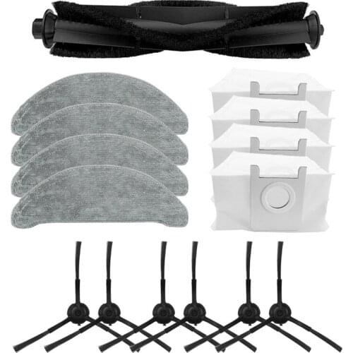 15Pcs Roller Main Brush Mops Cloths Dust Bags Side Brush for Xiaomi ROIDMI EVE Plus Robot Vacuum Cleaner Accessories
