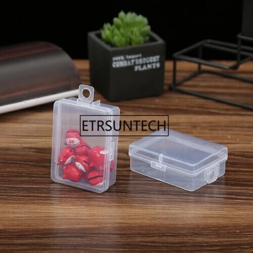 200pcs Plastic Storage Box Transparent Jewelry Storage Boxes Small Display Case Square Box Holder Craft Organizer