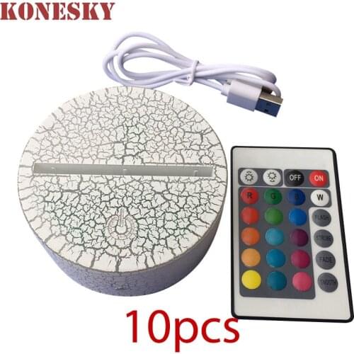 1/2/5/10PC USB Cable Touch 3D LED Light Holder Lamp Base Night Light Replacement 7 Color Colorful Light Bases Table Decor Holder