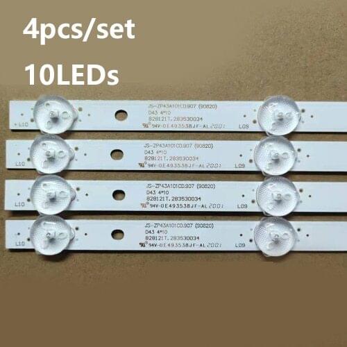 4pcs/set LED backlight strip 10leds for D43 4X10 JS-ZP43A101CD.907 828101T.3004.4P