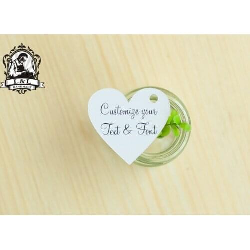 #7 200 pcs 5x4.637cm kraft/white paper label Heart shape label wedding favor tags Label customization invitation