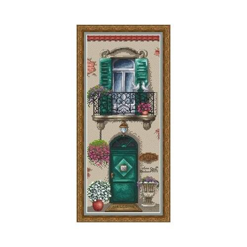 Balcony series 1 Counted Cross Stitch 11CT 14CT 18CT DIY Chinese Cross Stitch Kits Embroidery Needlework Sets