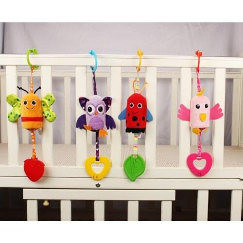 Infant Wind Chimes Plush Toys Hanging Newborn Crib Car Lathe Parrot / Bee / Beetle / Owl Animal Baby Bed Rattles Bell Toy