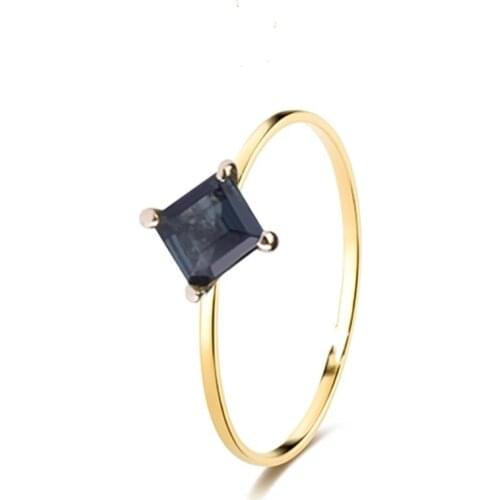 Nine Planets Color Gold Ring Female Blue Tourmaline Coated with 18K Gold Rings for Women