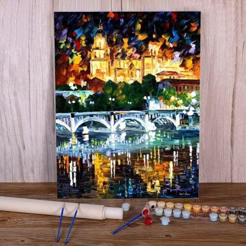 Spain Salamanca DIY Paint By Numbers Set Acrylic Paints 50*70 Paiting By Numbers Home Decoration Kids Wall Art Drawing