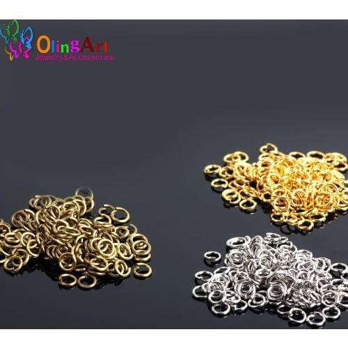 OlingArt Open Jump Ring 3 4 5 6 7 8 10 12mm link loop Silver color Gold Bronze mixed color DIY Jewelry making Connector 2019 NEW