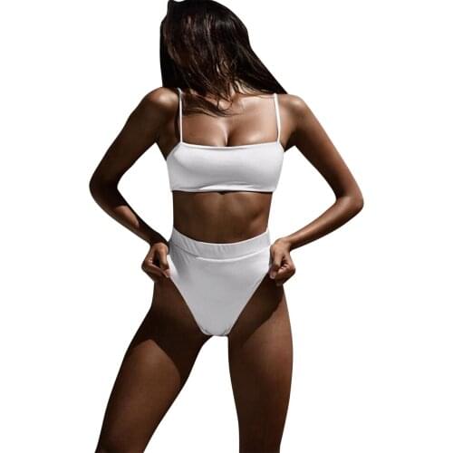Womens Bikini High Waisted Tummy Control Two Piece Swimsuit Sling Swimwear Girl Beach Bathing Suit Micro Bikini Tanga Mujer