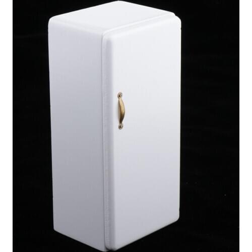 1:12 Dollhouse Furniture White Wooden Fridge for Kitchen or Dining Room or Living Room Decor, European Style