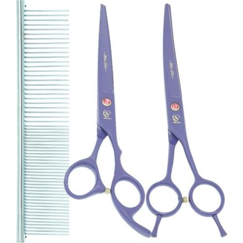 Meisha 7 inch Pet Grooming Cutting Scissors Hair Thinning Shears Straight Curved Dog Trimming Scissor Cat Accessories B0040A