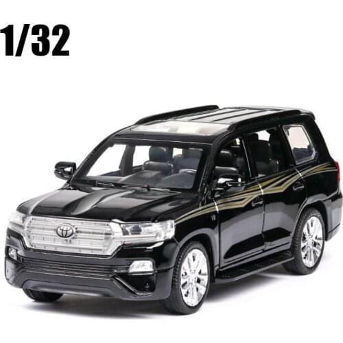 1:32 Diecast Alloy Car Toyota Land Cruiser Car Model Pull Back Sound Light Toy Cars For Children Toys Gifts Free Shipping