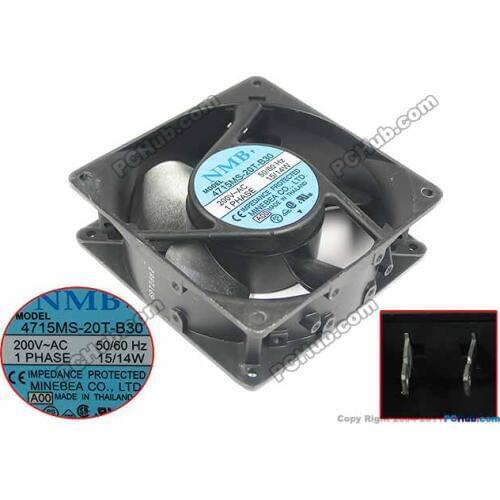 NMB-MAT 4715MS-20T-B30 A00 AC 200V 0.12A 120x120x38mm Server Cooling Fan
