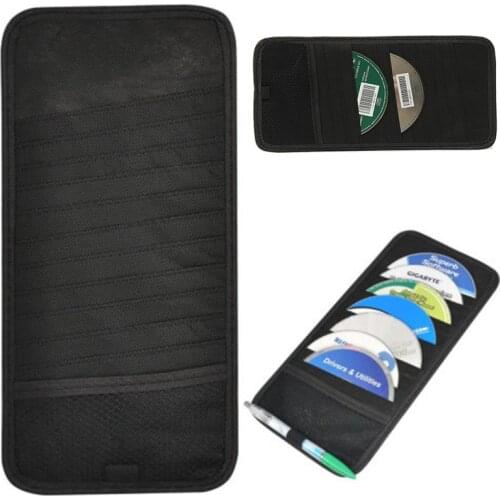 New 1Pc Car Visor Storage CD/DVD Black Pocket Case Organizer Hold 12 Discs Auto