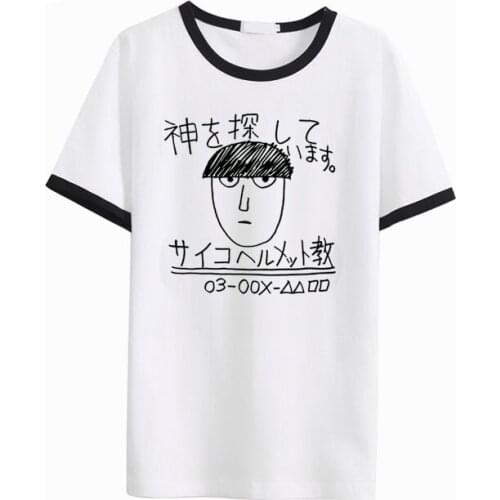 New Mob Psycho 100 T shirt Anime Kageyama Shigeo Cosplay Costumes Loose Short Sleeve Tees