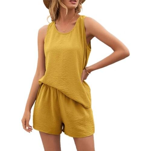 Pajamas Women Leisure Short Plus Size Pyjamas Pullover Home Sleepwear Suit Summer Sleep Tops Vest Outdoors Sporty Pijama Size XL