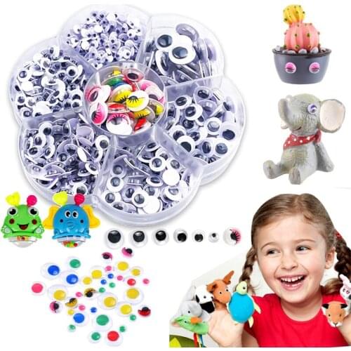 150-700pcs Plastic Wiggle Googly Eyes Colorful Black Stick-up Eyes DIY Scrapbooking Crafts Projects Accessories Handmade Supply