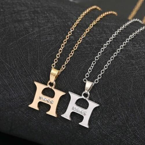 Gift America 26 English word Letter H Family name sign pendant Necklace tiny USA alphabet name Initial Letter monogram necklace