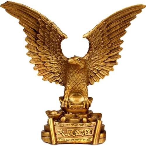 Pure Copper Crafts Eagle Spread Wing Ornaments Home Office Feng Shui Decoration Coppper Crafts Gifts